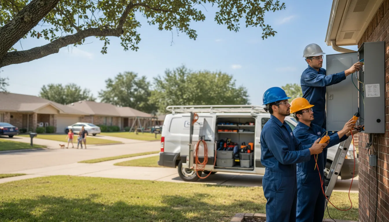 Certified electrician providing emergency electrical services in Calliham, TX